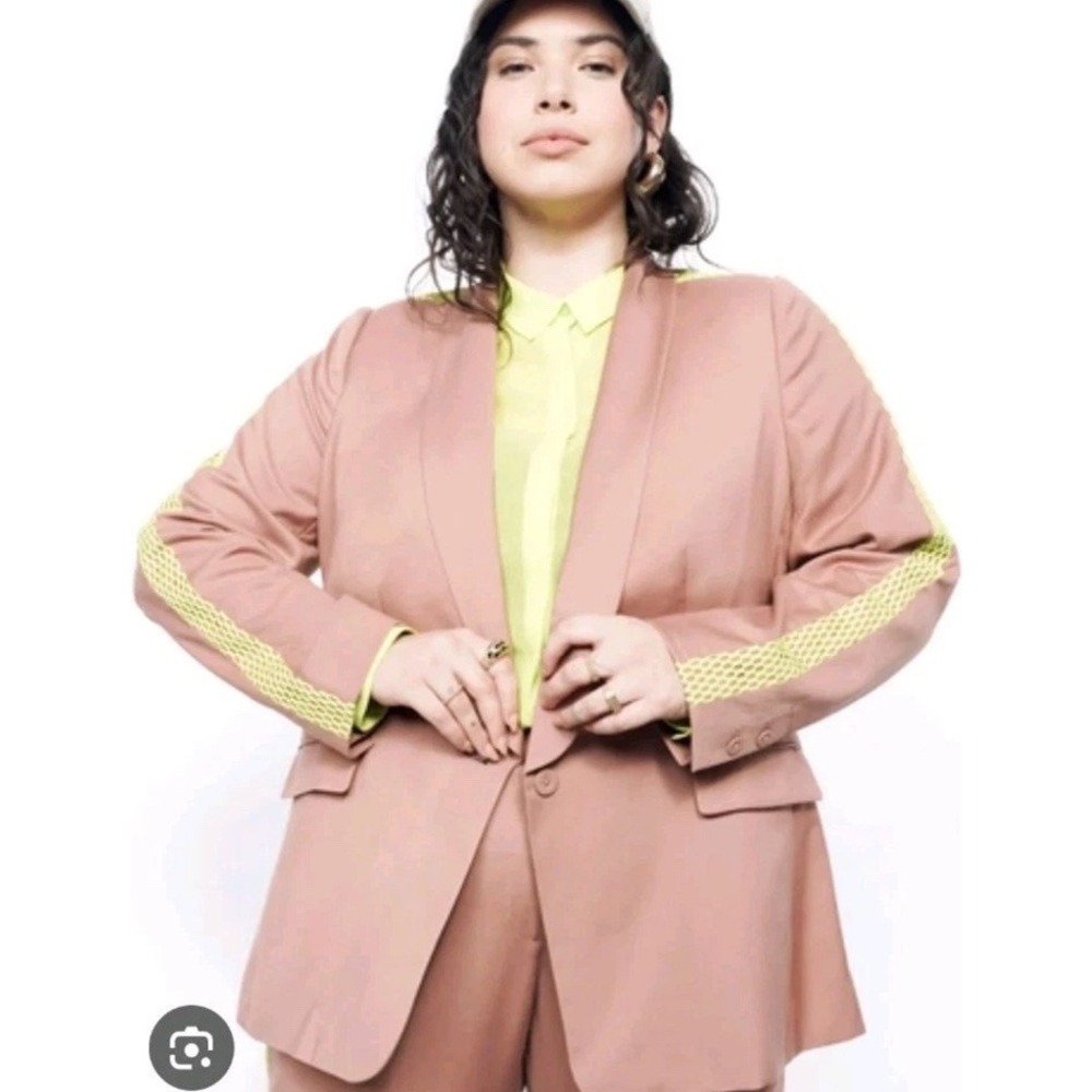 Wildfang The Empower Colorblock Tux Blazer Rose Brown Yellow Women's XL NWT